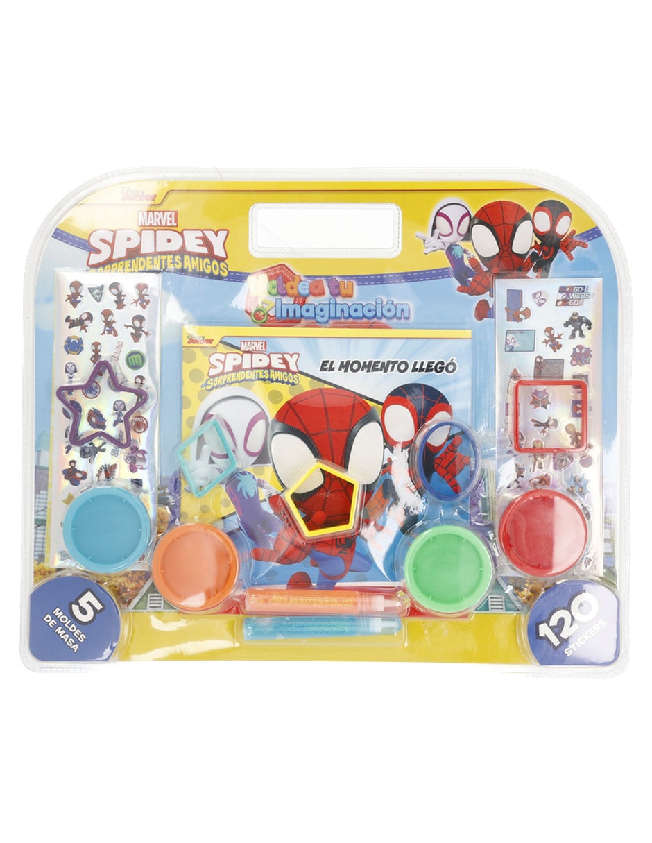 Libro para colorear con masitas moldeables, moldes y stickers Spidey Sorprendentes amigos 1