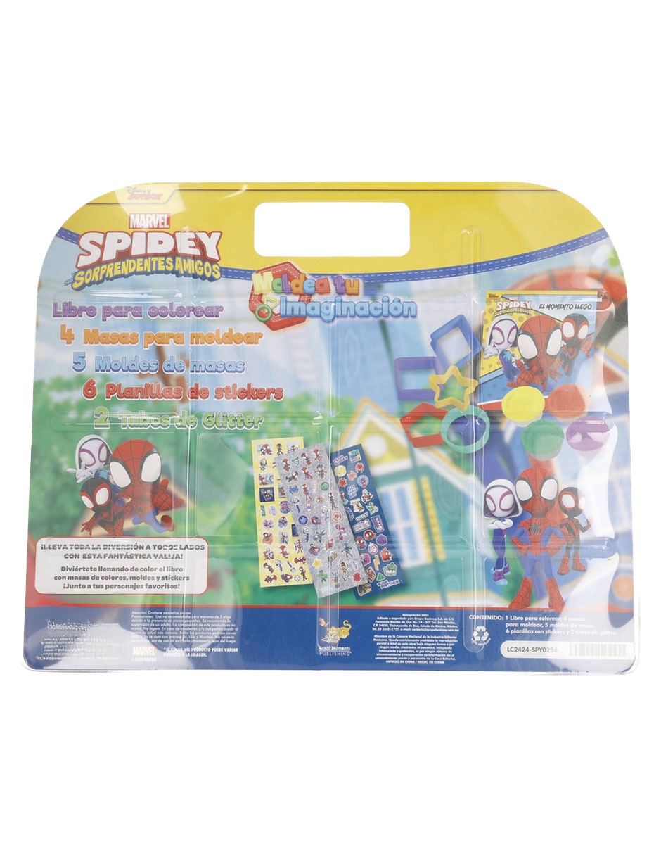 Libro para colorear con masitas moldeables, moldes y stickers Spidey Sorprendentes amigos 3