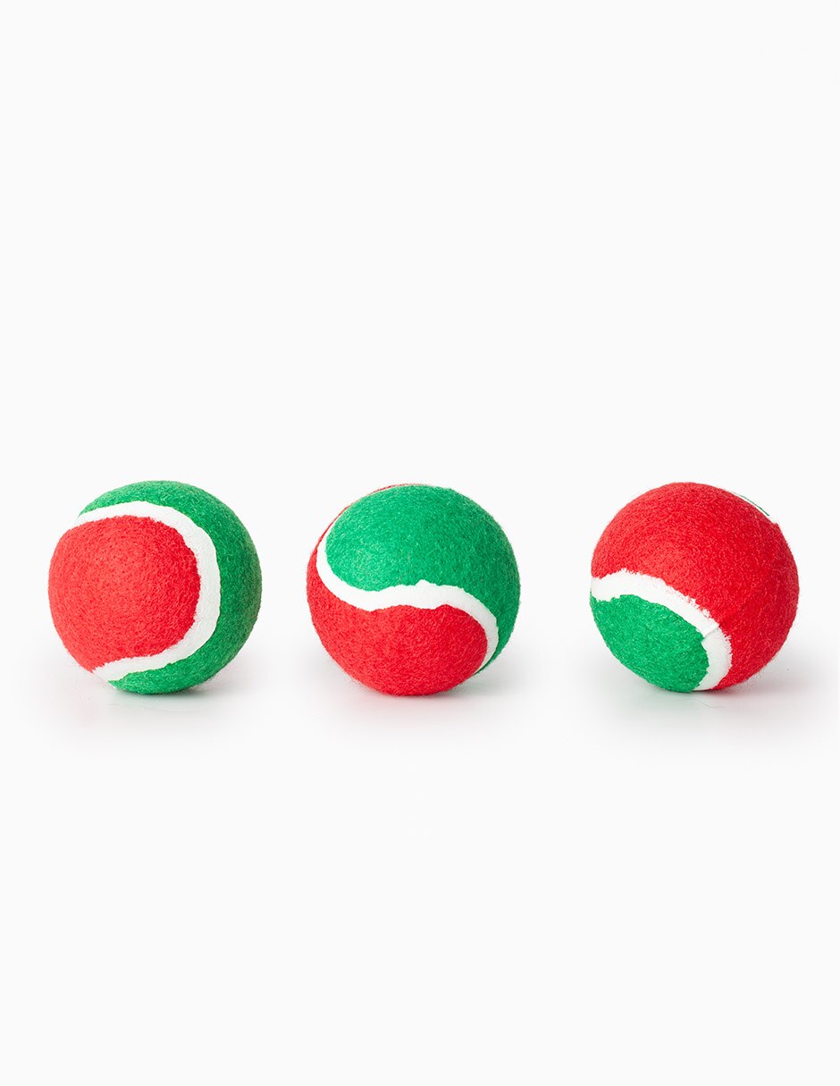 Bastón Navideño con pelotas para perro 3